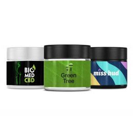 Custom Glass Jar  3 oz (1/8th)  With Label - All Colors 