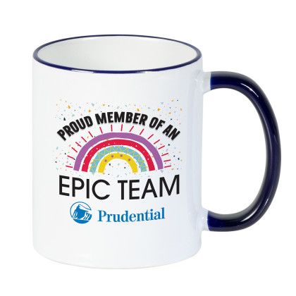 Custom 11oz Epic Team Mug With Colored Handle - Blue