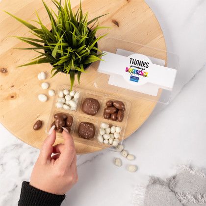 Custom Employee Thanks Mini Tackle Box of Chocolates - Lifestyle View Custom Employee Thanks Mini Tackle Box of Chocolates - Lifestyle View