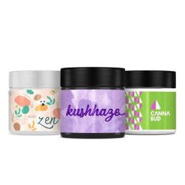 Custom Glass Jar  4 oz  With Label - All Colors 