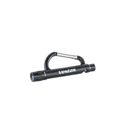 Custom Dorcy Carabiner Flashlight w/whistle - Black