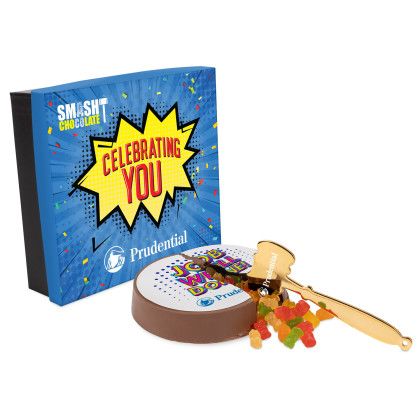 Custom Smash Chocolate Cake with Gummy Bears & Color Topper