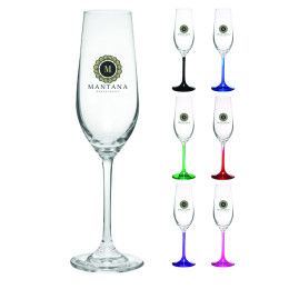 Custom 8 oz. Lead Free Crystal Champagne Glasses - All color