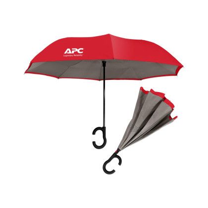 Custom Dual-Tone Inverted Umbrella - Red/gray Custom Dual-Tone Inverted Umbrella - Red/gray