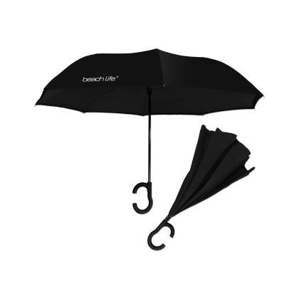 Custom Dual-Tone Inverted Umbrella - Black Custom Dual-Tone Inverted Umbrella - Black