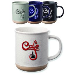 Custom 13.5 oz. Aurora Speckled Clay Coffee Mugs - All color