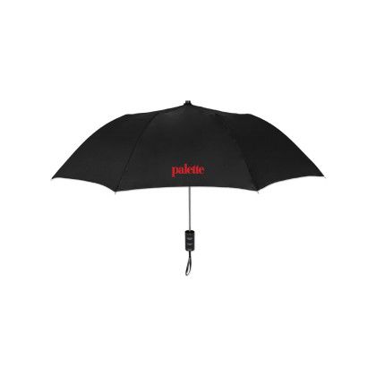 Custom Elite Compact Folding Umbrella- Solid Colors - Black