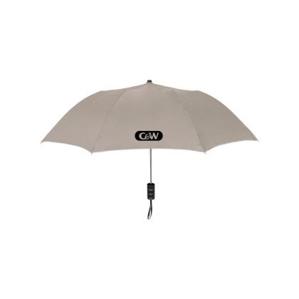 Custom Elite Compact Folding Umbrella- Solid Colors - Gray
