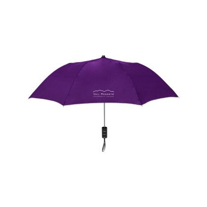 Custom Elite Compact Folding Umbrella- Solid Colors - Purple