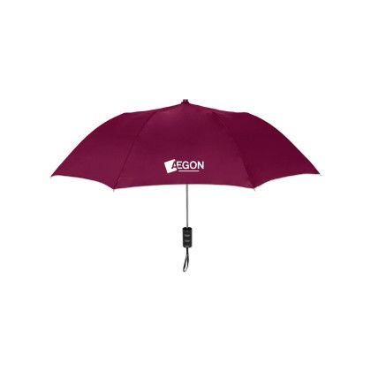 `Custom Elite Compact Folding Umbrella- Solid Colors - Burgundy
