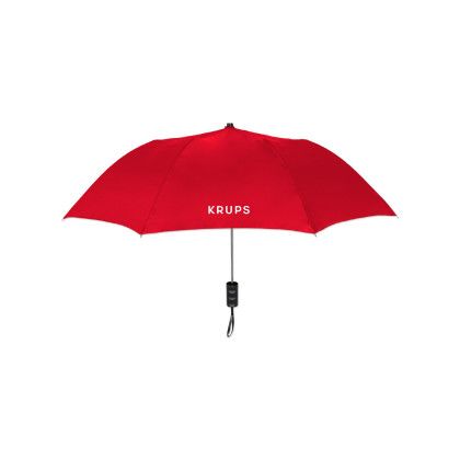 Custom Elite Compact Folding Umbrella- Solid Colors - Red