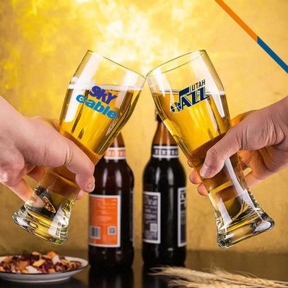 Custom Ravik Pilsner Glasses - 19 oz. - Color Bottom - Lifestyle
