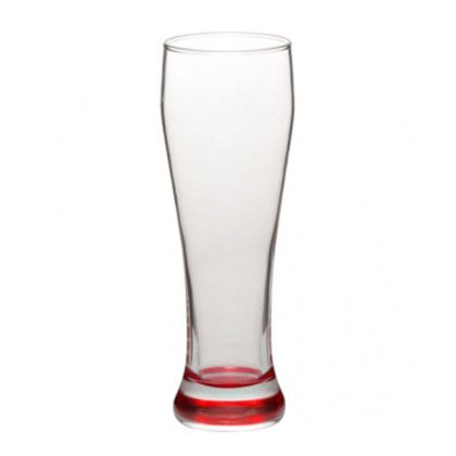 Custom Ravik Pilsner Glasses - 19 oz. - Color Bottom - Red