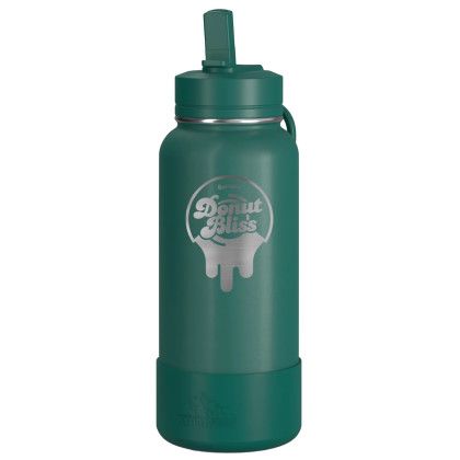 Custom 32 oz. Hydrapeak Insulated Water Bottle w/Straw Lid - Forest Custom 32 oz. Hydrapeak Insulated Water Bottle w/Straw Lid - Forest