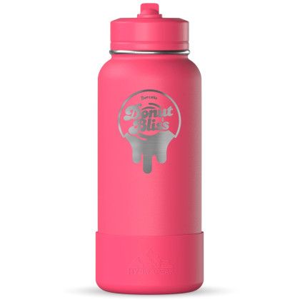 Custom 32 oz. Hydrapeak Insulated Water Bottle w/Straw Lid - Hot pink Custom 32 oz. Hydrapeak Insulated Water Bottle w/Straw Lid - Hot pink