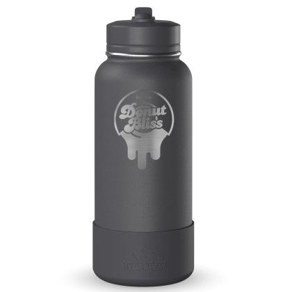 Custom 32 oz. Hydrapeak Insulated Water Bottle w/Straw Lid - Grey Matter Custom 32 oz. Hydrapeak Insulated Water Bottle w/Straw Lid - Grey Matter