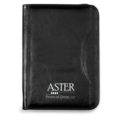 Wall Street Padfolio Promotional Custom Imprinted With Logo - Front View 