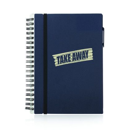 Custom Spiral Notebooks with Elastic Closure - Navy blue Custom Spiral Notebooks with Elastic Closure - Navy blue