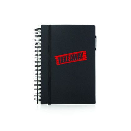 Custom Spiral Notebooks with Elastic Closure - Black Custom Spiral Notebooks with Elastic Closure - Black