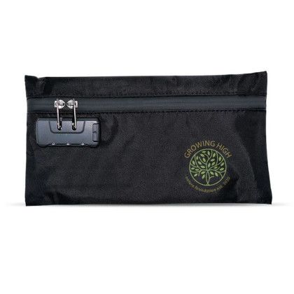 Custom Smell Proof Stash Bag with Combination Lock - Black