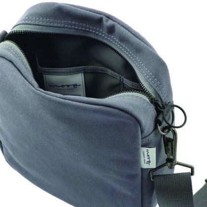 Custom Moop Wayfinder Crossbody Tote - Navy Open View Custom Moop Wayfinder Crossbody Tote - Navy Open View