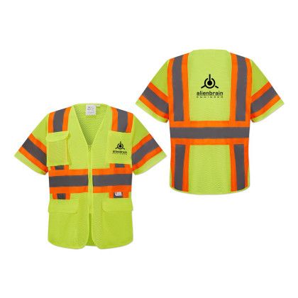 Custom 3M Reflective Brand 7 Pocket T-Shirt - Neon green