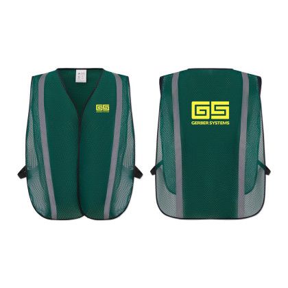 Custom Poly Mesh Non-ANSI Safety Vest -  Green