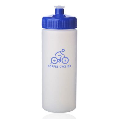 Custom 20 oz. Frosted Plastic Water Bottles - Blue Custom 20 oz. Frosted Plastic Water Bottles - Blue