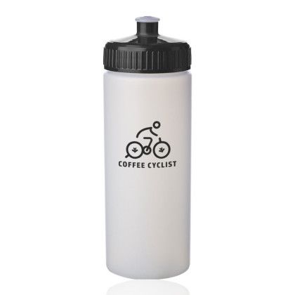 Custom 20 oz. Frosted Plastic Water Bottles - Black Custom 20 oz. Frosted Plastic Water Bottles - Black