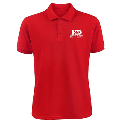 Custom Screen Printed Men's 50/50 Polo Shirt - Red 