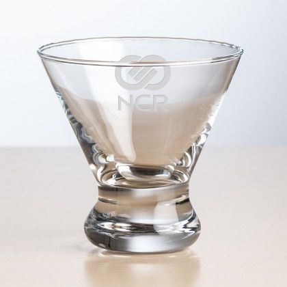 Custom Brisbane Stemless Martini Glass - 8 oz - Deep Etch Custom Brisbane Stemless Martini Glass - 8 oz - Deep Etch