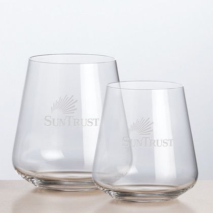 Custom Breckland Stemless Wine Glass - Deep Etch 9.5 oz