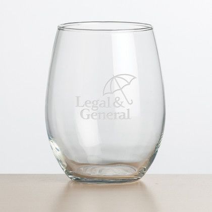 Custom Stanford Stemless Wine Glass 15 oz - Deep Etch