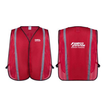 Custom Poly Mesh Non-ANSI Safety Vest - Red
