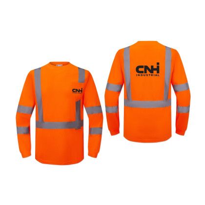 Custom Class 3 Long Sleeve Safety T-Shirt - Neon orange