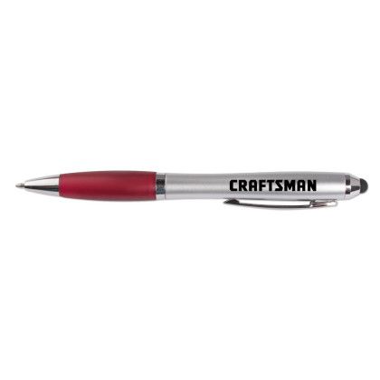 Custom HS Silver Pen Stylus and Color Accent - Silver/maroon