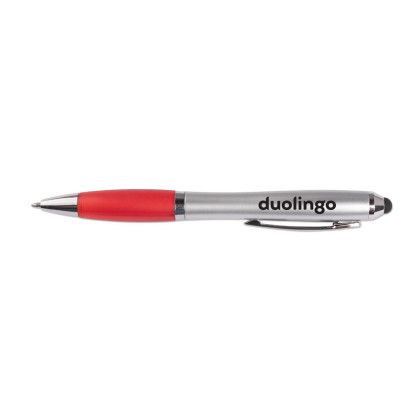Custom HS Silver Pen Stylus and Color Accent - Silver/red