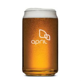 Custom Beer Can Beer Glass 16 oz - Deep Etch