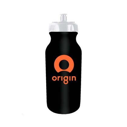 Custom 20 oz. Value Cycle Bottle with Push 'n Pull Cap - Black