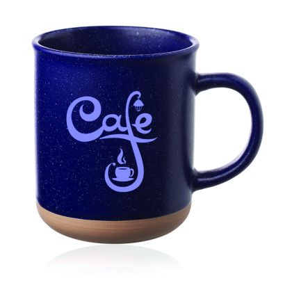 Custom 13.5 oz. Aurora Speckled Clay Coffee Mugs - Navy blue Custom 13.5 oz. Aurora Speckled Clay Coffee Mugs - Navy blue
