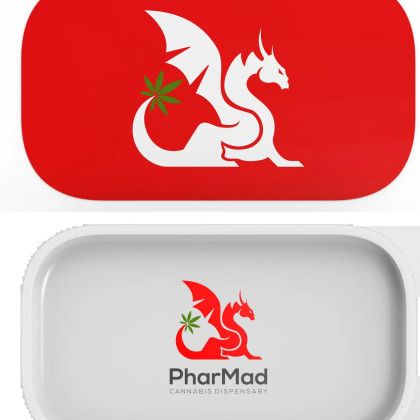 Custom Metal Rolling Tray - Medium - Quick Print - Magnetic Lid - White Custom Metal Rolling Tray - Medium - Quick Print - Magnetic Lid - White