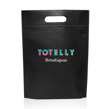 Custom Non-Woven Exhibition Tote Bags - Black Custom Non-Woven Exhibition Tote Bags - Black