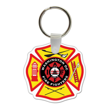 Custom Maltese Cross USA Made Vinyl Keychain Custom Maltese Cross USA Made Vinyl Keychain