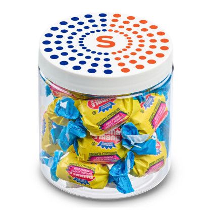 Custom 8 oz Jar of Individually Wrapped Bubble Gum