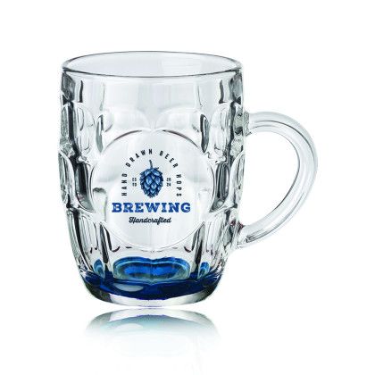 Custom 20 oz. ARC Britannia Glass Beer Mugs - COLOR - Blue Custom 20 oz. ARC Britannia Glass Beer Mugs - COLOR - Blue