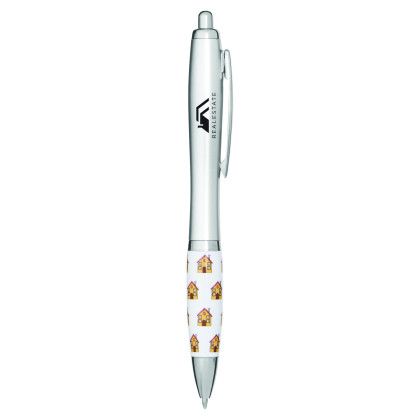 Custom Real Estate House Ballpoint Pen - Silver