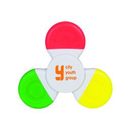 Custom Promospinner Tri-Highlighter Custom Promospinner Tri-Highlighter