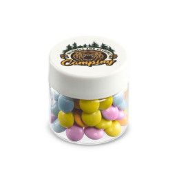 Custom 1/2 oz Jar of Mini Chocolate Lentils Custom 1/2 oz Jar of Mini Chocolate Lentils