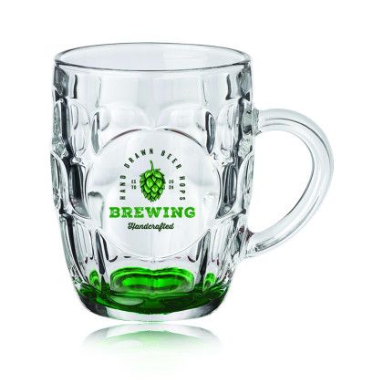 Custom 20 oz. ARC Britannia Glass Beer Mugs - COLOR - Green Custom 20 oz. ARC Britannia Glass Beer Mugs - COLOR - Green