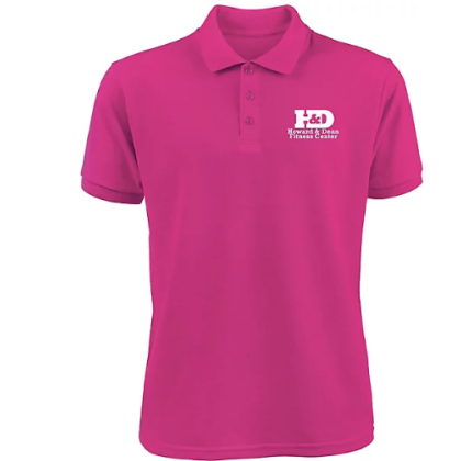 Custom Screen Printed Men's 50/50 Polo Shirt - Fuchsia 